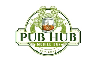 design awesome pub hub mobile bar logo