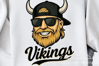 design high quality t shirt vikings mascot logo