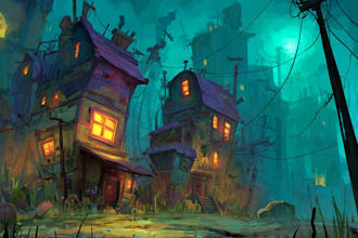 design 2d game concept art background and environment