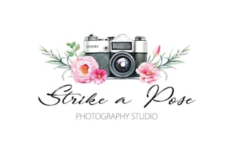 create hand drawn, camera, watermark, photography logo