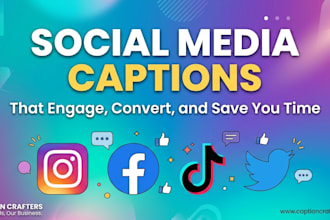 write engaging and creative social media captions in english