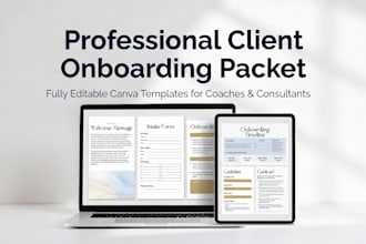 canva editable client welcome packet onboarding kit for company coach consultant
