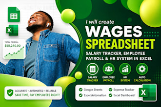 create wages spreadsheet, salary tracker, employee payroll HR system in excel