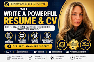 write resume, CV for IT, healthcare, nursing, engineering, project management