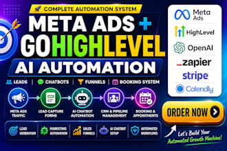 set up meta ads gohighlevel CRM ai chatbot automation calendar booking system