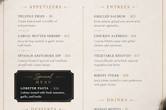 design a stunning restaurant menu