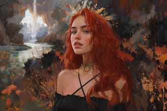 draw semi realistic character, portrait, illustration