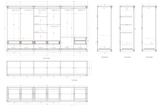 design professional kitchen cabinets and wardrobe shop drawings