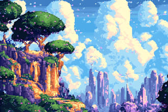 create pixel art backgrounds and illustrations