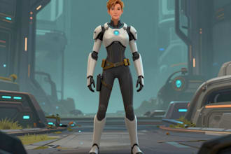 a sci fi character illustration or sci fi character