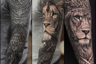 make a custom tattoo sleeve art as you want