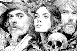 create unique pen and ink illustrations