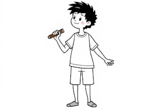 draw simple black and white illustration