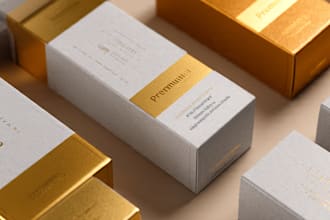 design premium cosmetic label and box packaging design
