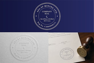 design an embossed wax seal custom emblem or notary seal for documents