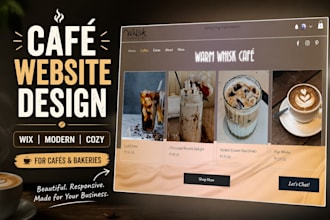 design a responsive café, bakery, or restaurant on wix website