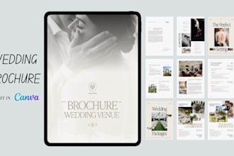 design classy wedding brochure template for wedding planners, dj, photographers
