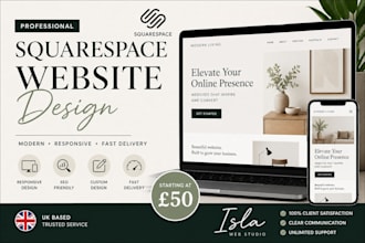 design a modern squarespace website for your business