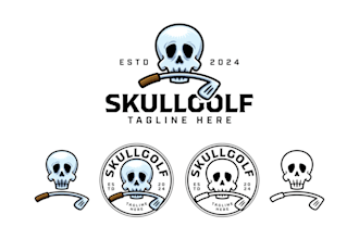 design original attractive skull bone logo