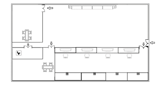 design professional 2d and 3d office, bank or shop layout