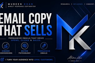write welcome, sales, and klaviyo email sequences