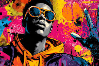 create a unique street pop art illustration