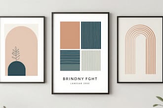 design trendy wall art or poster for etsy shop or home