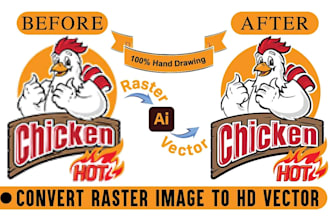 trace, vectorize, redraw logo and recreate image into vector