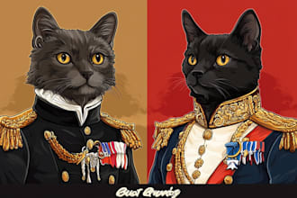 create custom royal pet portrait in high quality