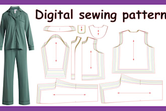 any kind of clothing sewing pattern and grading dxf and PDF