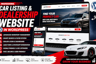 create a car listing and dealership website in wordpress
