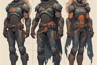 create scifi, fantasy, superhero character design