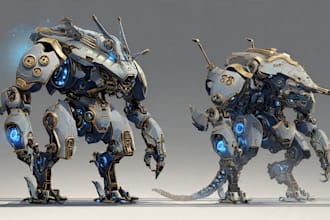 draw or design mechs robots concepts