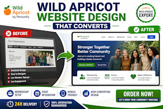 design wild apricot website to grow members on non profit management website