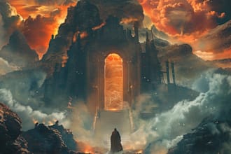 draw a fantasy book, thriller book cover for you