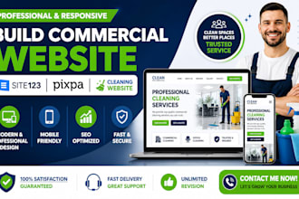 build commercial website site123 cleaning website pixpa cleaning website
