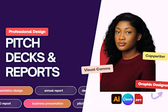design professional pitch decks, presentations and annual reports