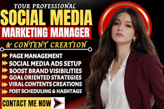be your social media marketing manager instagram content creator tik tok manager