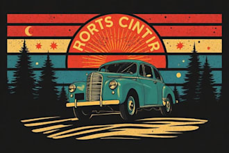 do retro vintage illustration for tshirt design