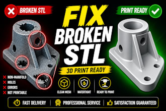 repair extremely damaged stl files for resin or fdm printing