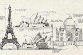 draw digital architectural sketches and illustrations
