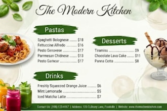 create your restaurant menu list with custom design