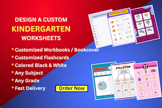 design professional kindergarten worksheets of any grade