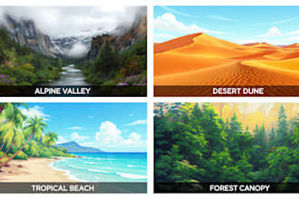 draw professional vector landscape illustration