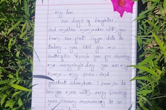 write a beautiful romantic handwritten letter for your love