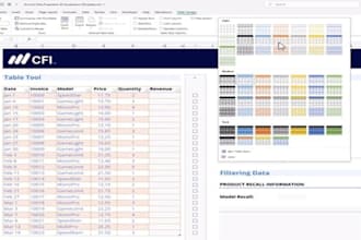 create excel sheets for sales reports and inventory tracking