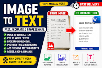 do image to text or edit any image professionally