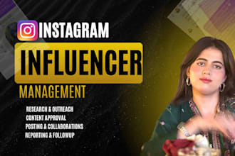 outreach, manage instagram influencer campaign, influencer marketing manager