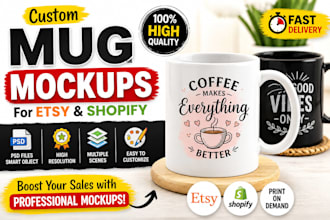 create custom mug design mockups for etsy and shopify