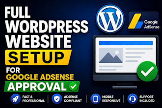 fully setup wordpress website for google adsense approval